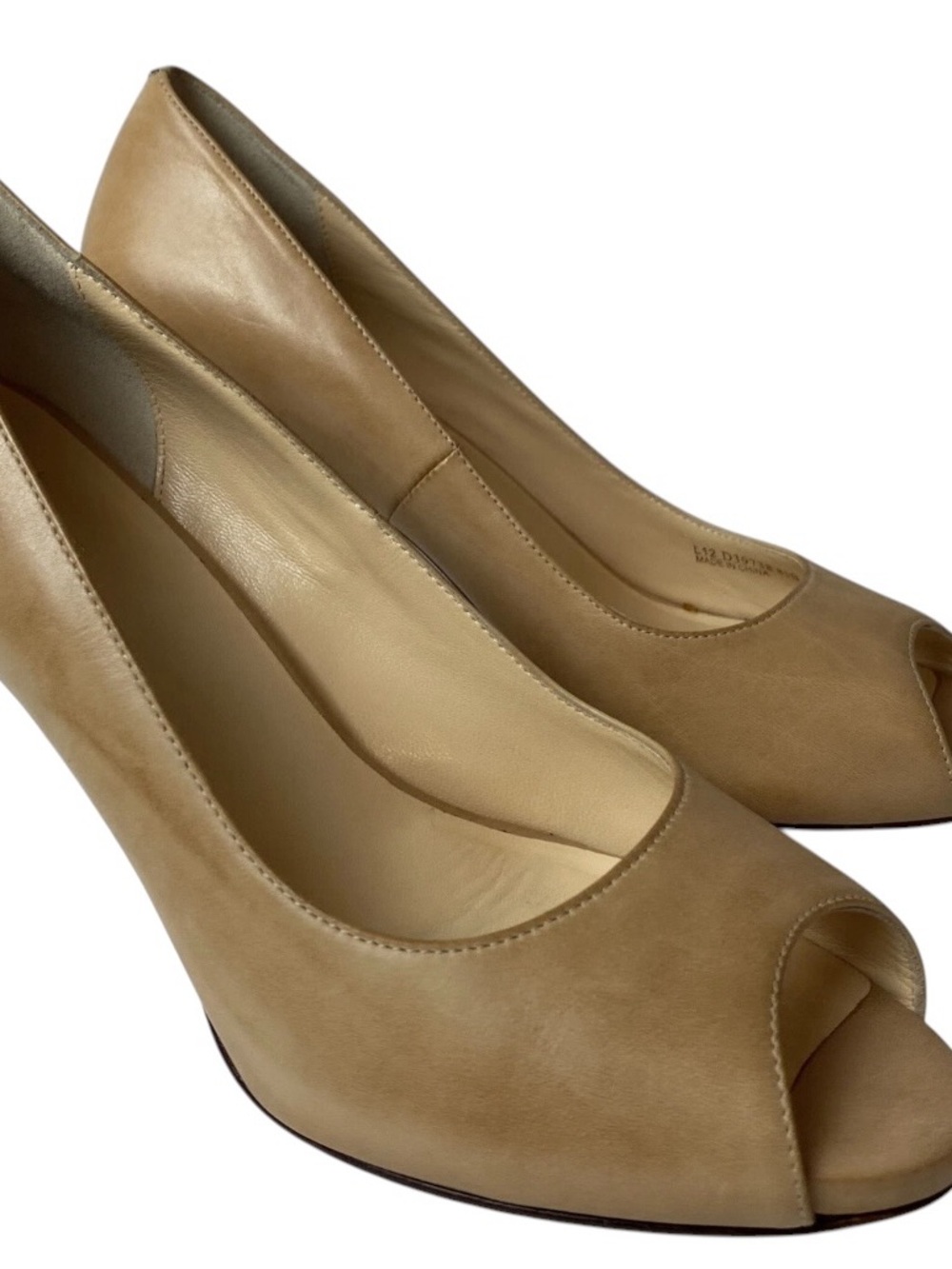 Cole Haan women’s heels pumps peep toe leather tan size 8.5 B